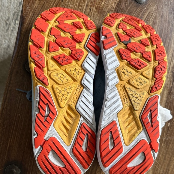 Hoka Pale Blue Running Shoes with Yellow and Red Accents - Picture 16 of 16